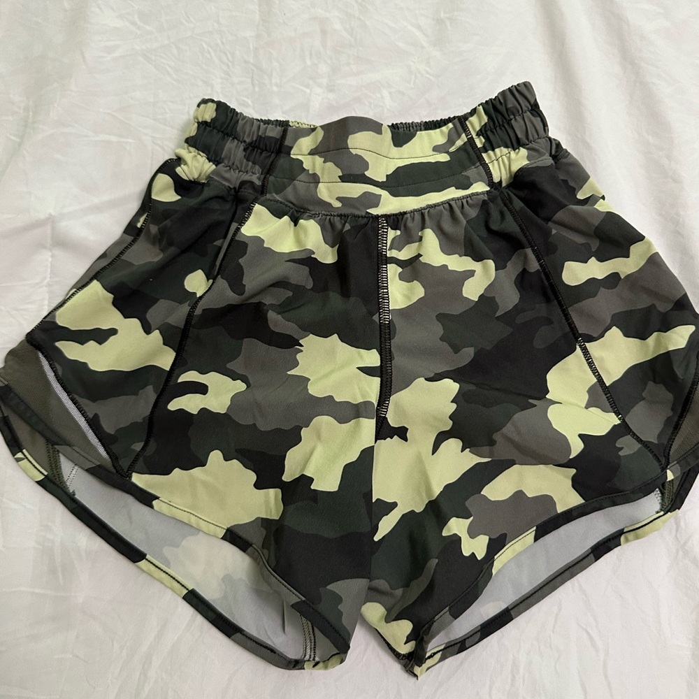 lululemon athletica Green and Black Athletic Shorts Lightweight